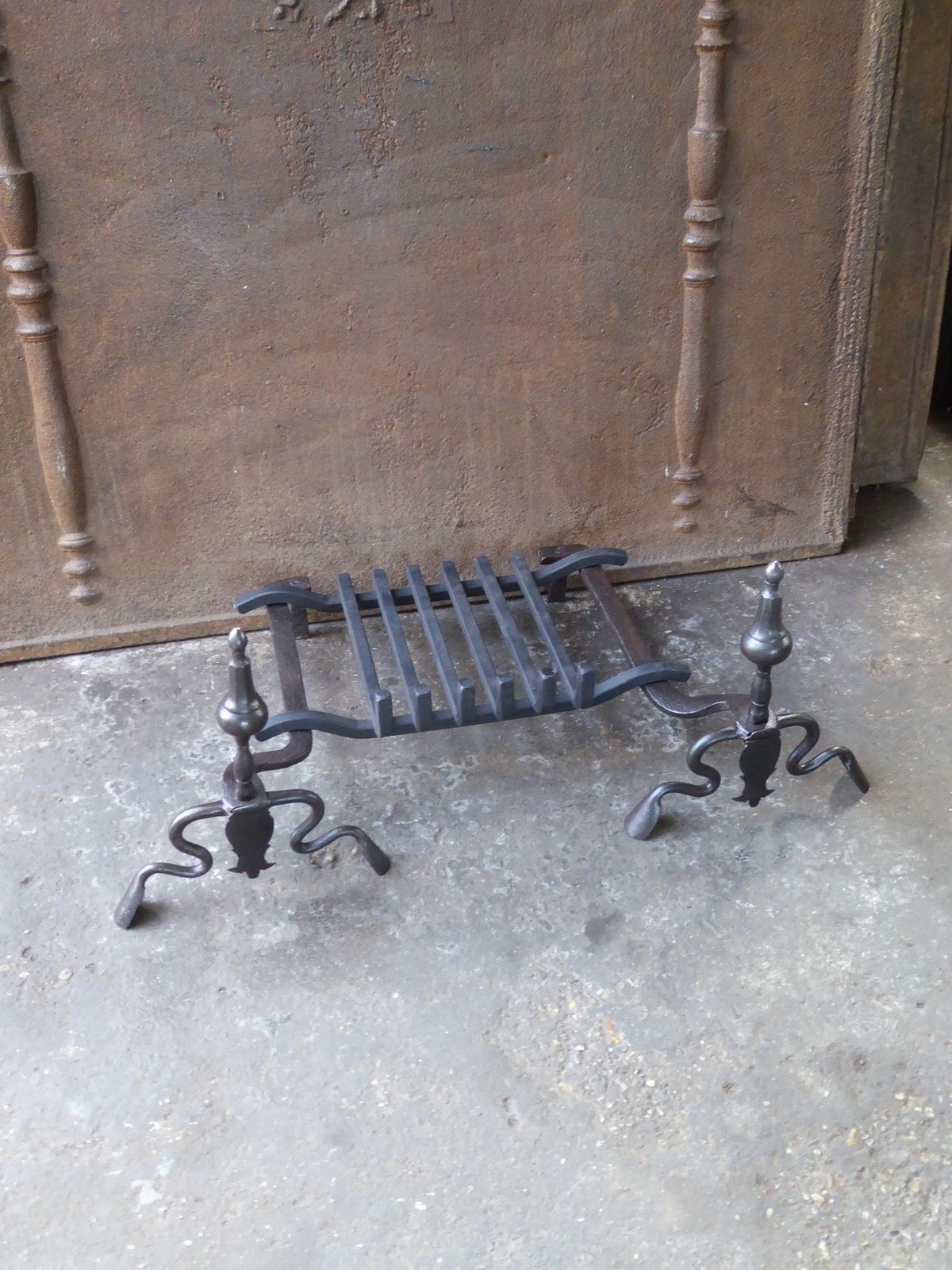 Antique French Louis XV Fire Grate, Fireplace Grate, 18th Century photo buy