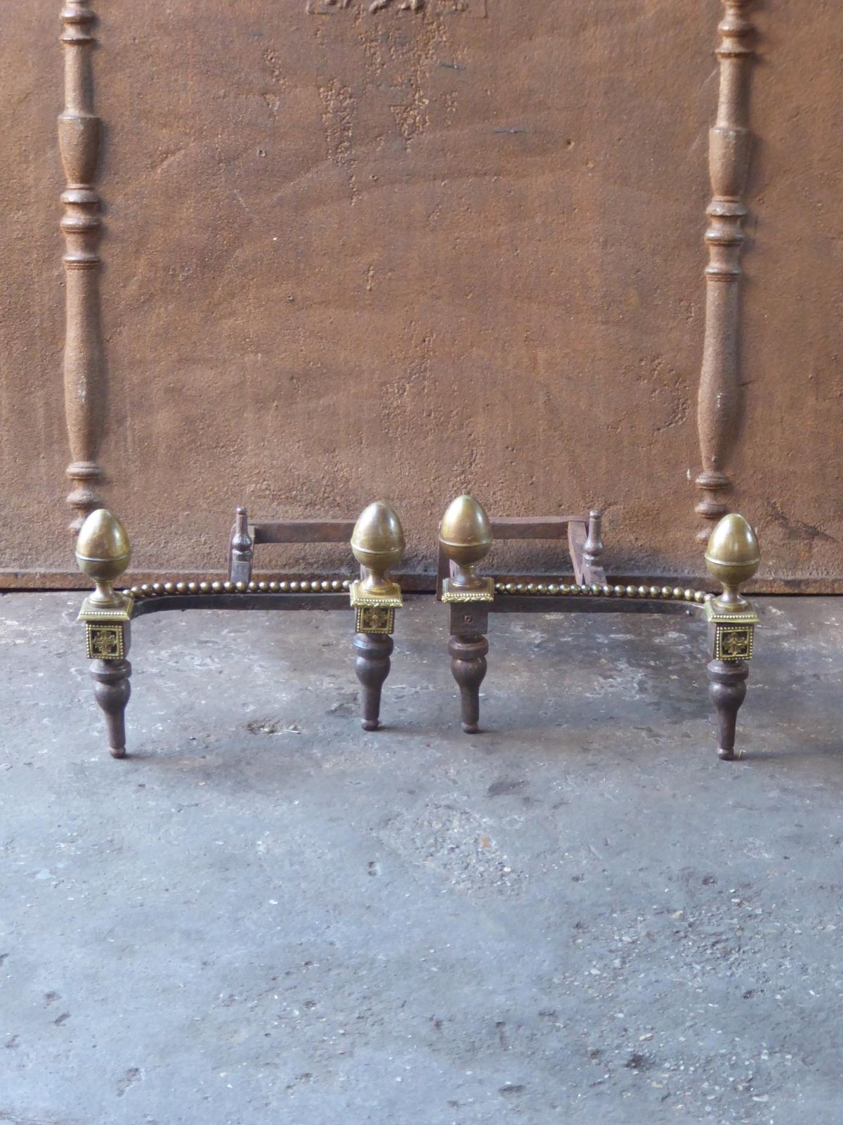 Antique French Napoleon III Fire Grate, Fireplace Grate, 19th Century photo furniture