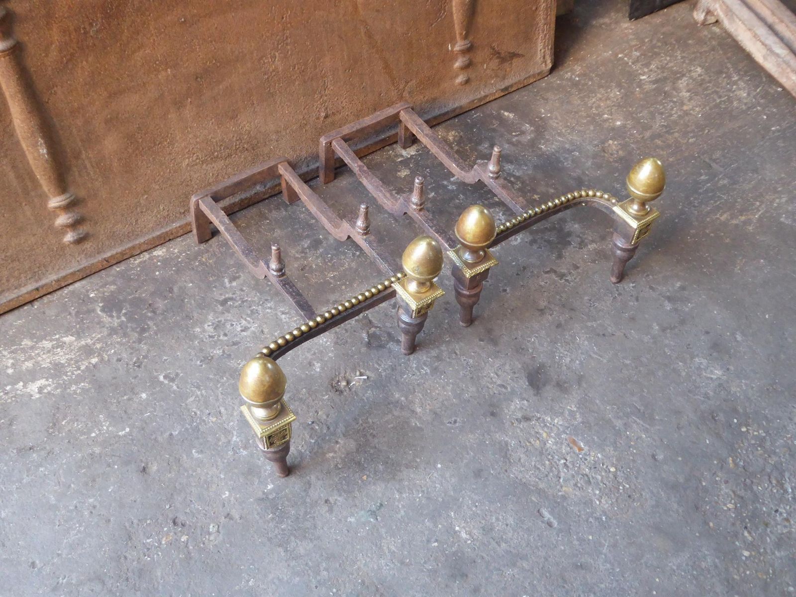 photo for sale Antique French Napoleon III Fire Grate, Fireplace Grate, 19th Century