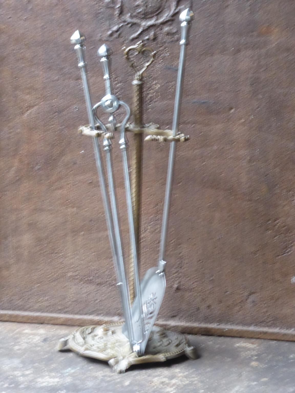 Antique English Victorian Fireplace Tools Or Fire Tools, 19th Century photo for sale