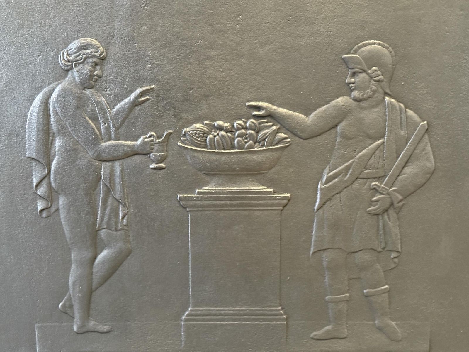 19th Century French 'Roman Scene' Fireback / Backsplash, Napoleon III Period photo vinterior