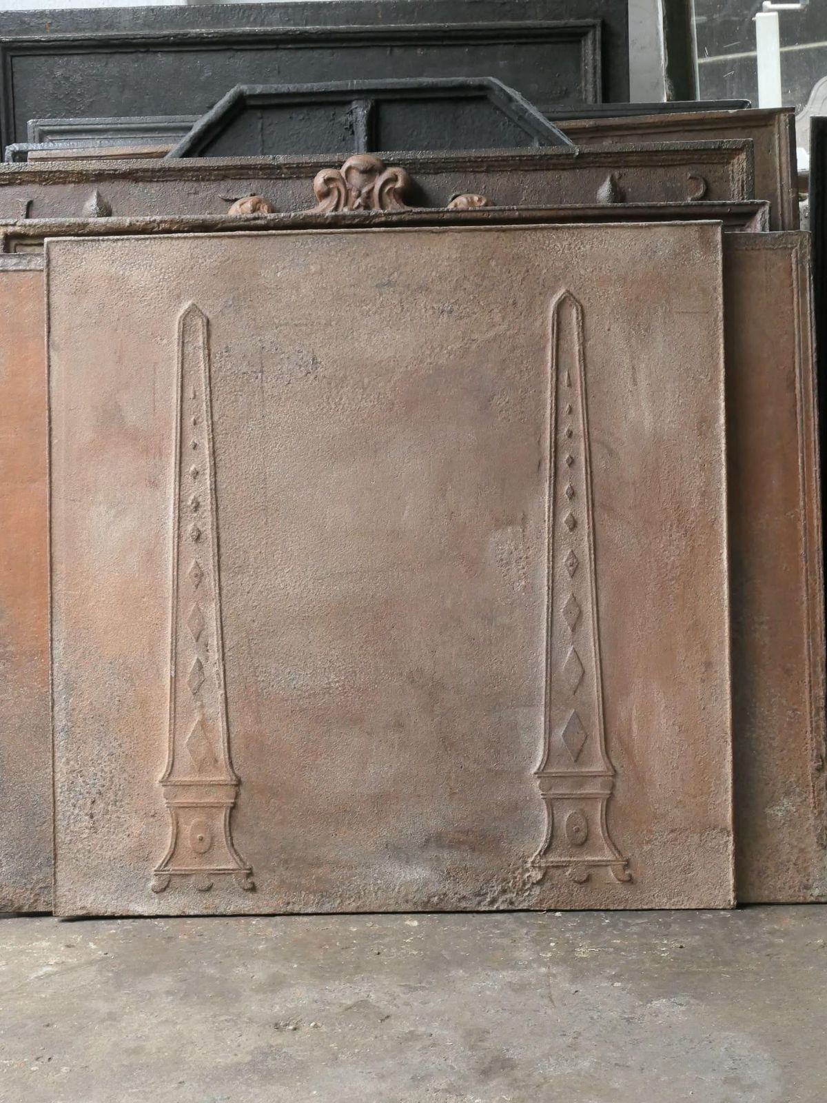 Antique French 'Pillars Of Freedom' Fireback / Backsplash, Neoclassical Period photo furniture