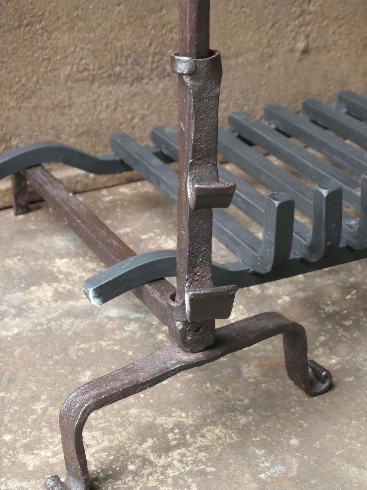photo furniture Antique French Louis XIV Period Fireplace Grate, 17th Century