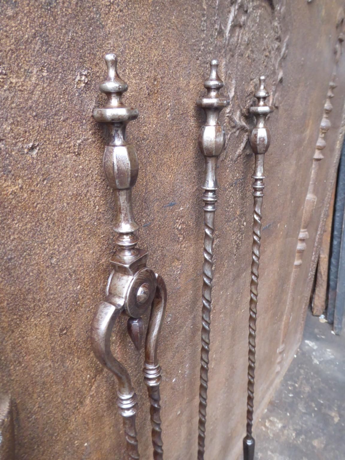 English Georgian Fireplace Tool Set Or Fire Irons, 18th 19th Century photo Home Decor