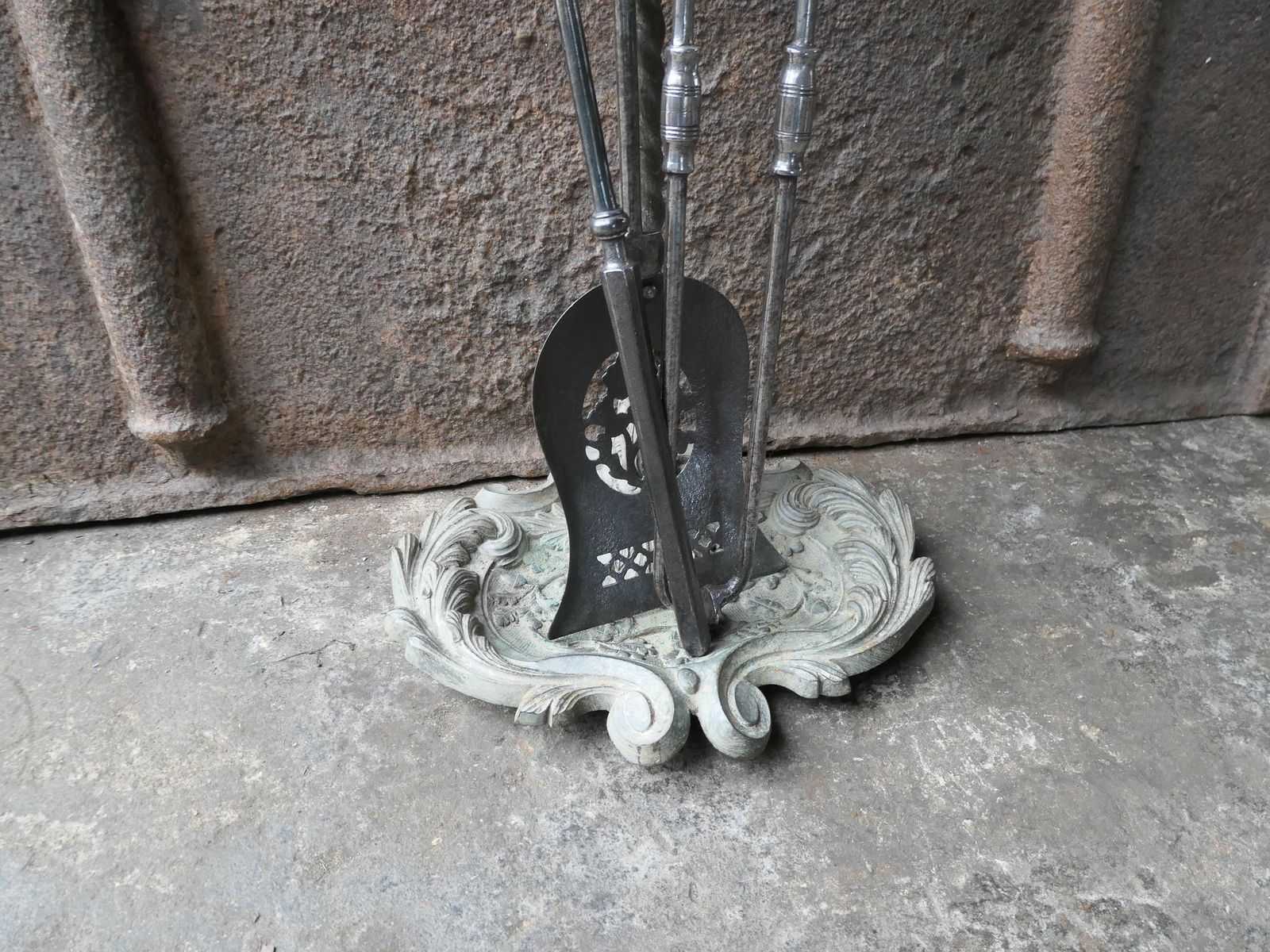Large 18th 19th C. English Polished Steel Georgian Fireside Companion Set photo 934.0