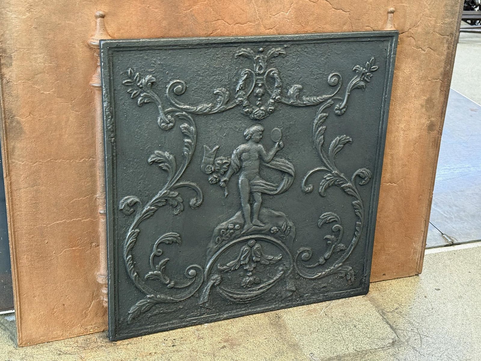 Antique French Fireback / Backsplash With The Goddess Venus, Louis XV Period photo Home Fixtures