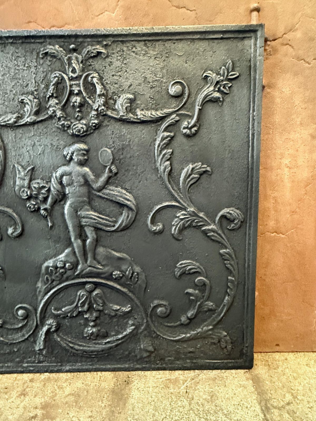 photo for sale Antique French Fireback / Backsplash With The Goddess Venus, Louis XV Period