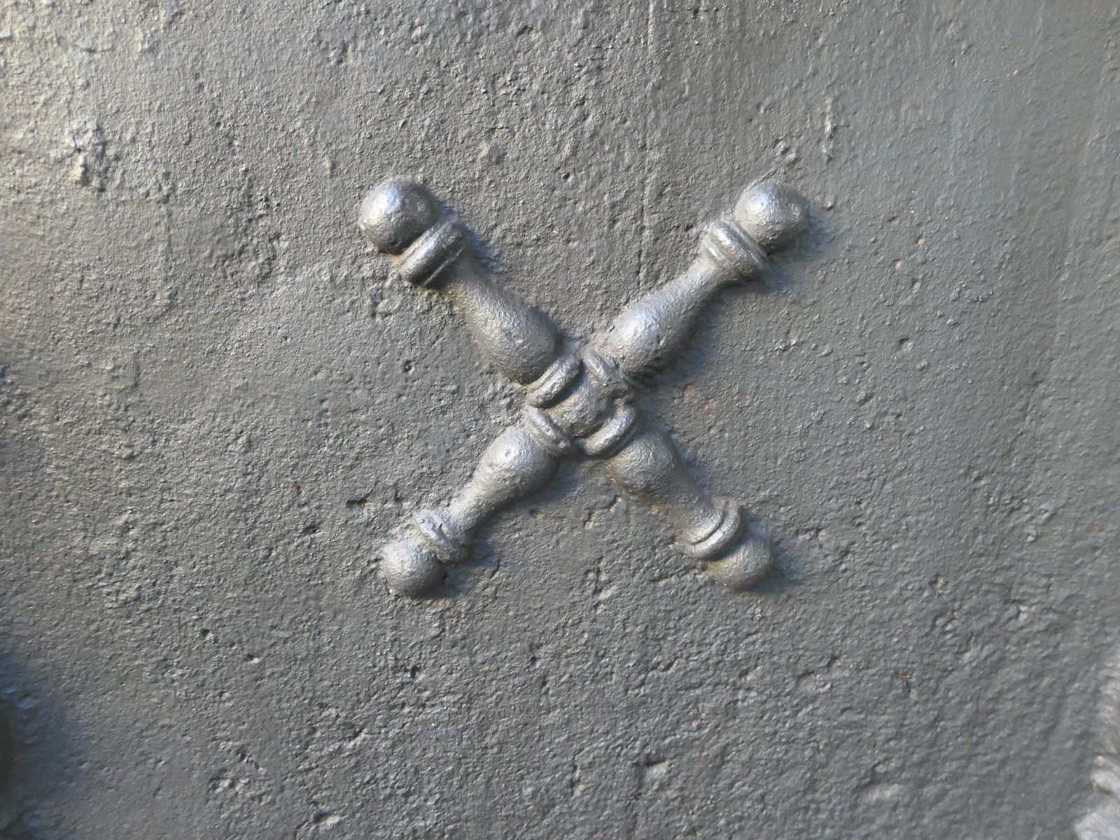 17th 18th Century French Louis XIV 'Saint Andrew's Cross' Fireback / Backsplash photo vintage