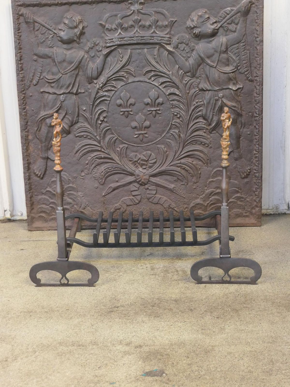 19th Century French Victorian Fireplace Grate Or Fire Basket photo for sale