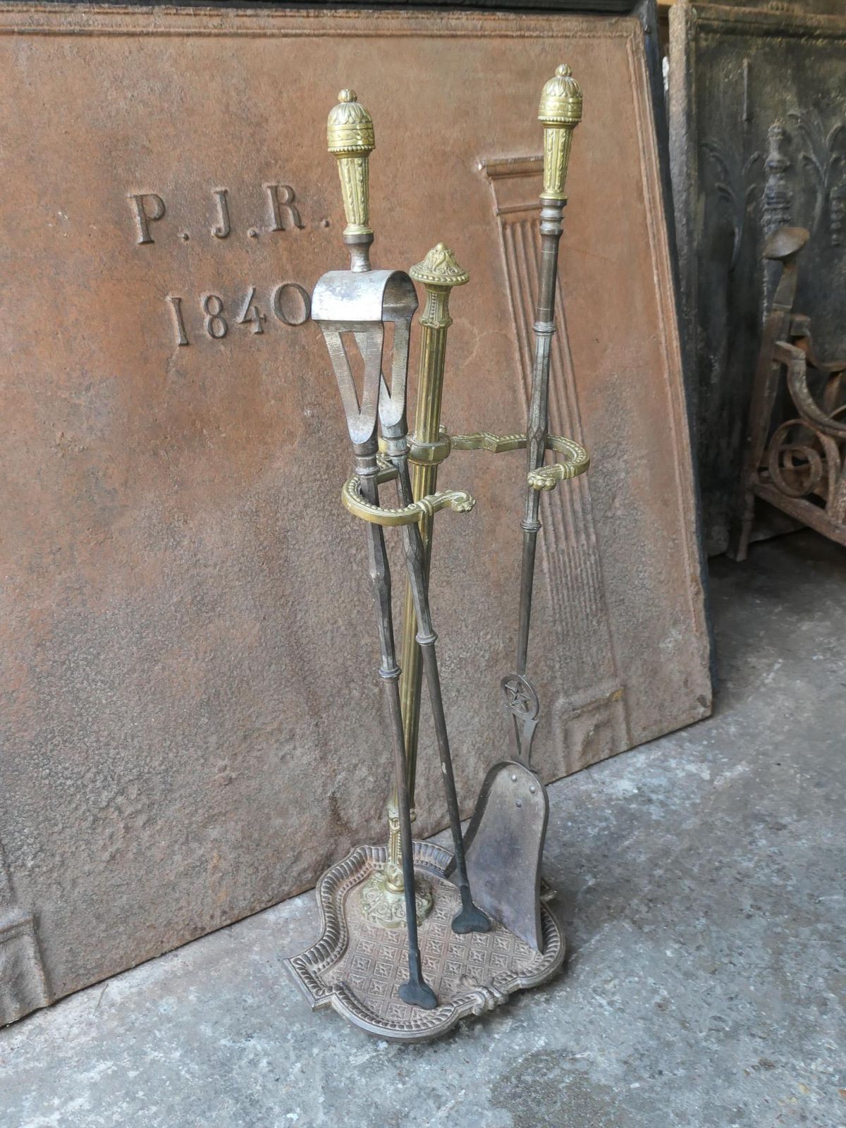 Large 18th   19th C. French Neoclassical Fireplace Poker Set photo vintage