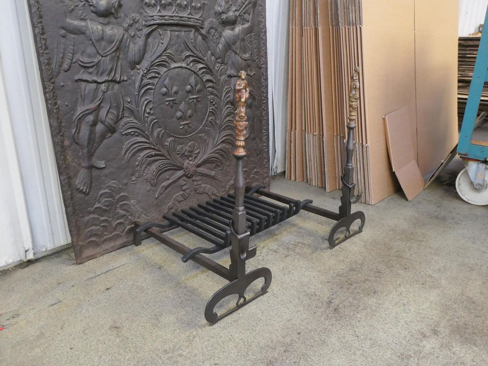 Home Fixtures 19th Century French Victorian Fireplace Grate Or Fire Basket photo