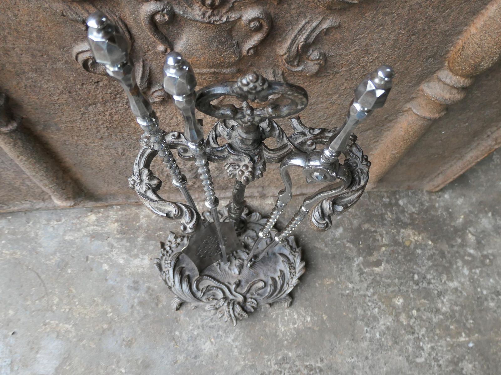 18th   19th C. English Georgian Polished Steel Fire Irons photo vinterior