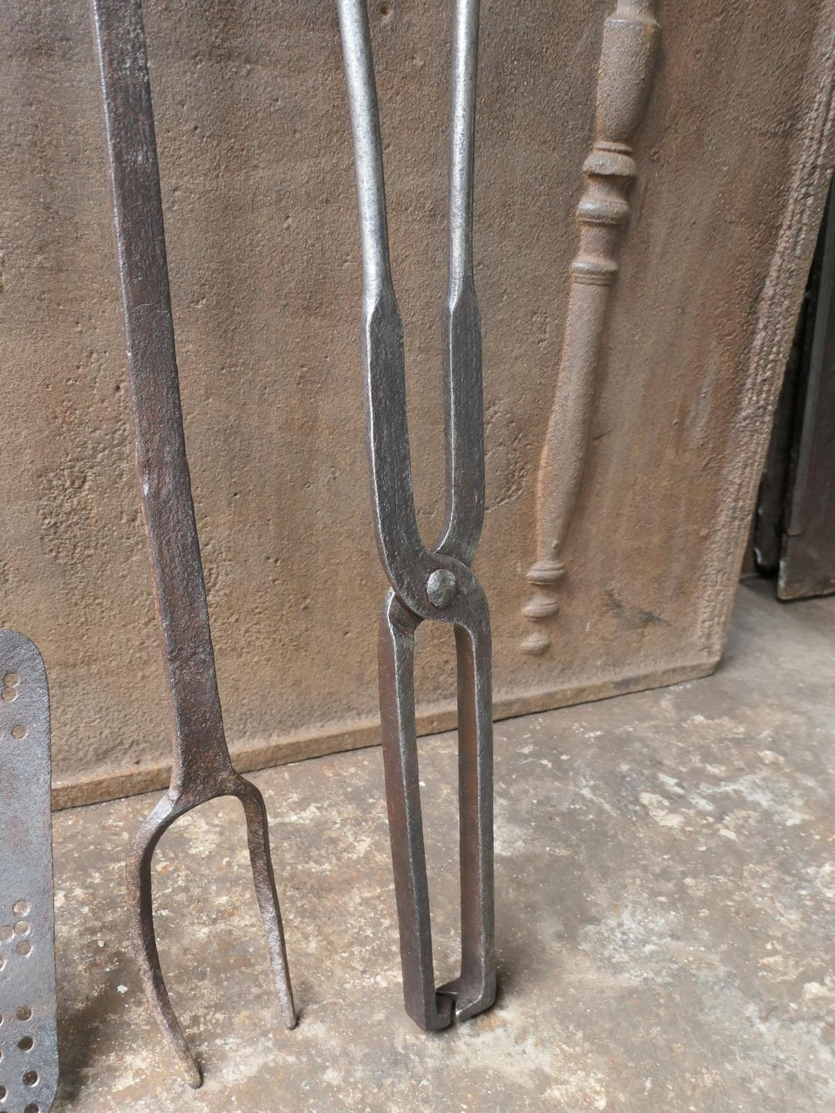 photo for sale Large French Neoclassical Fireplace Tools, 18th 19th Century