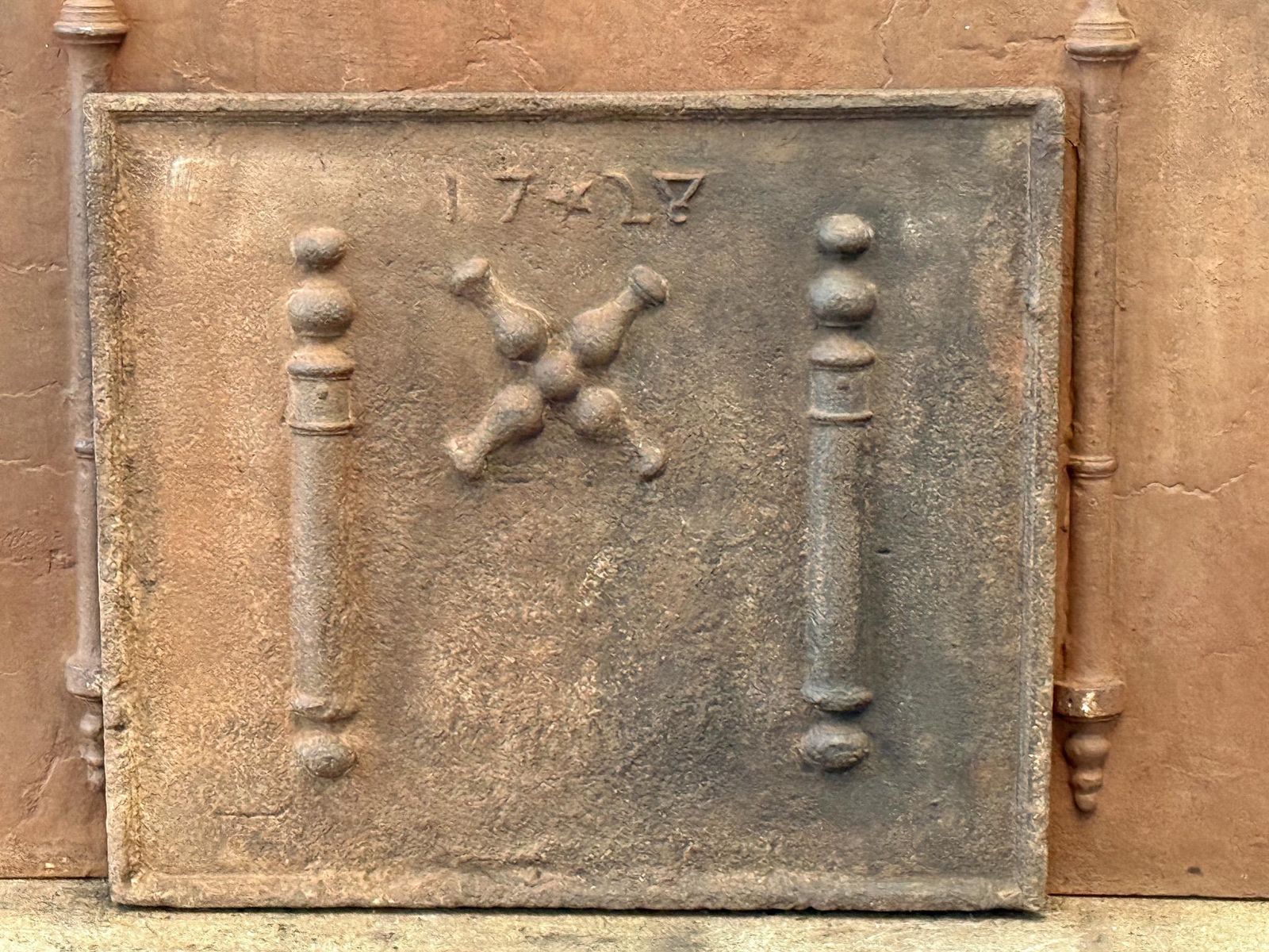 18th Century Louis XIV 'Pillars With Saint Andrew's Cross' Fireback / Backsplash photo furniture