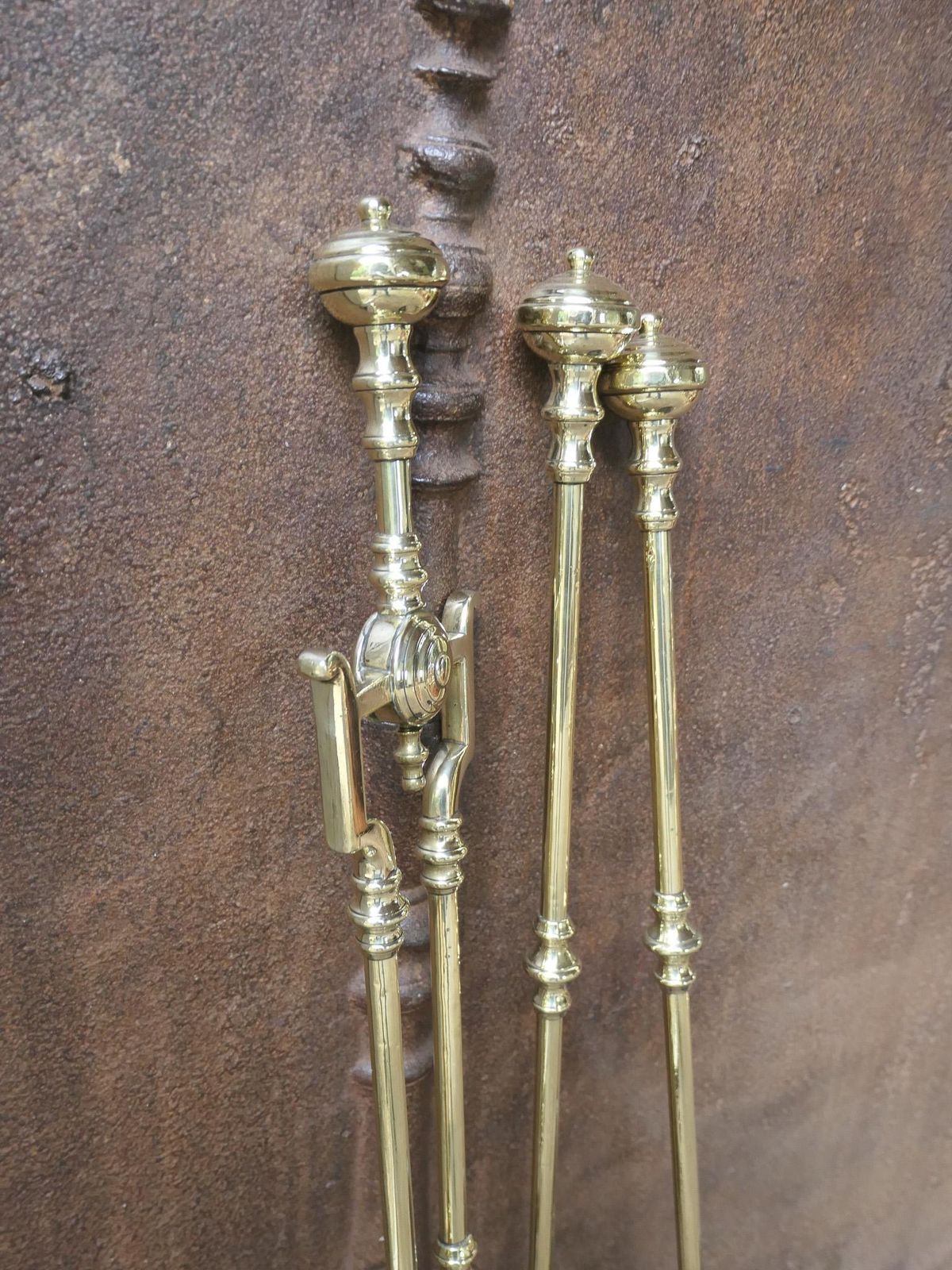 1088.0 English Victorian Fireplace Tools Or Companion Set, 19th Century photo