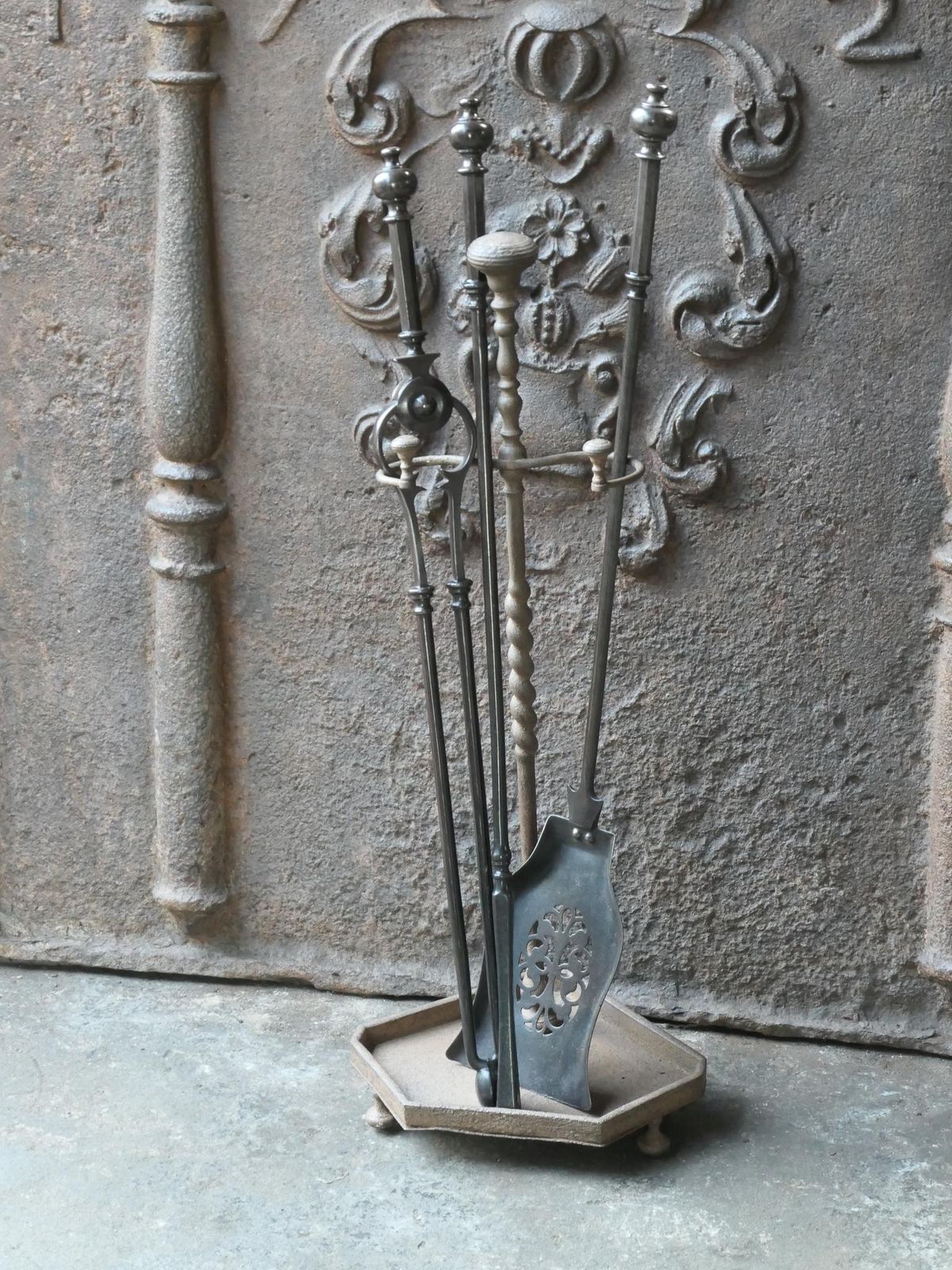 Antique English Victorian Fire Companion Set, 19th C. photo furniture