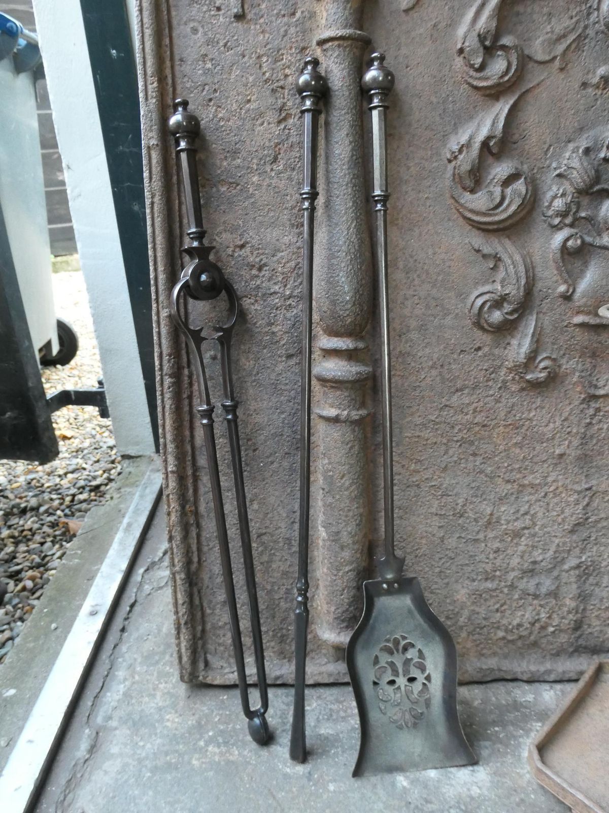 Antique English Victorian Fire Companion Set, 19th C. photo buy