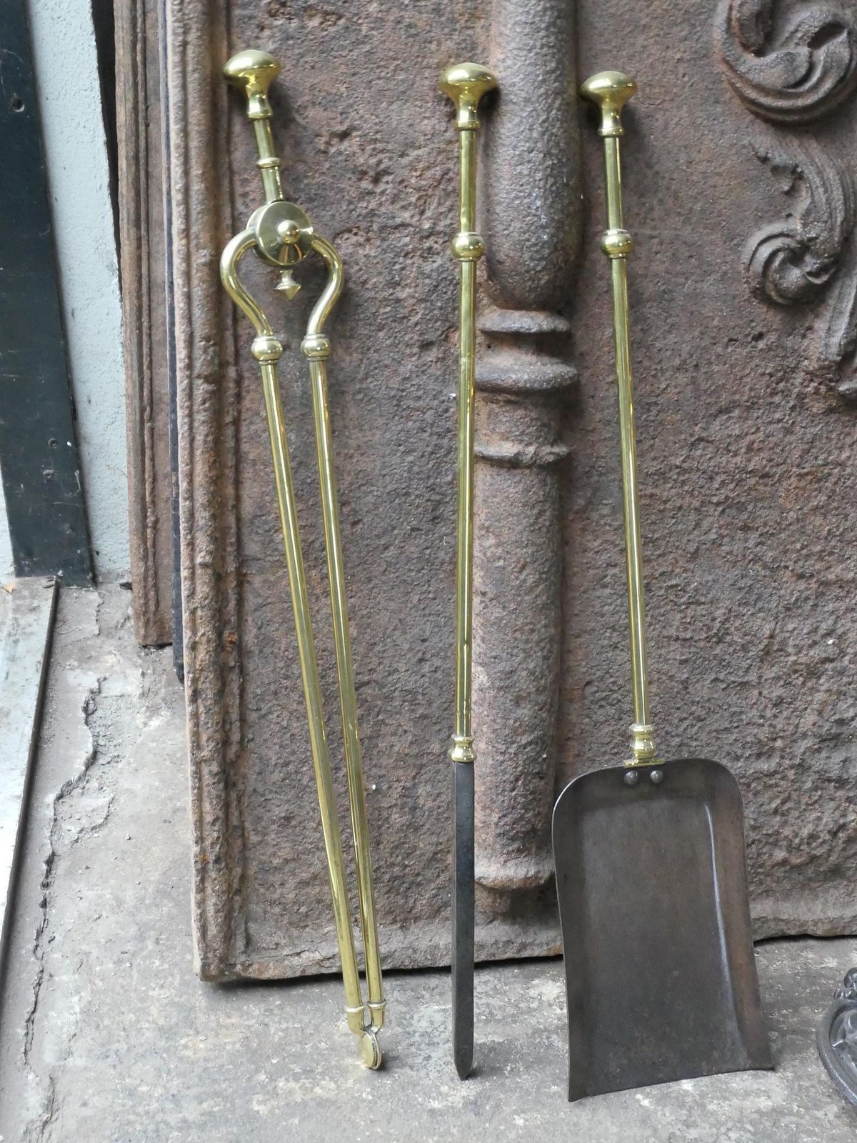 Home Fixtures 19th C. English Victorian Fireplace Companion Set photo