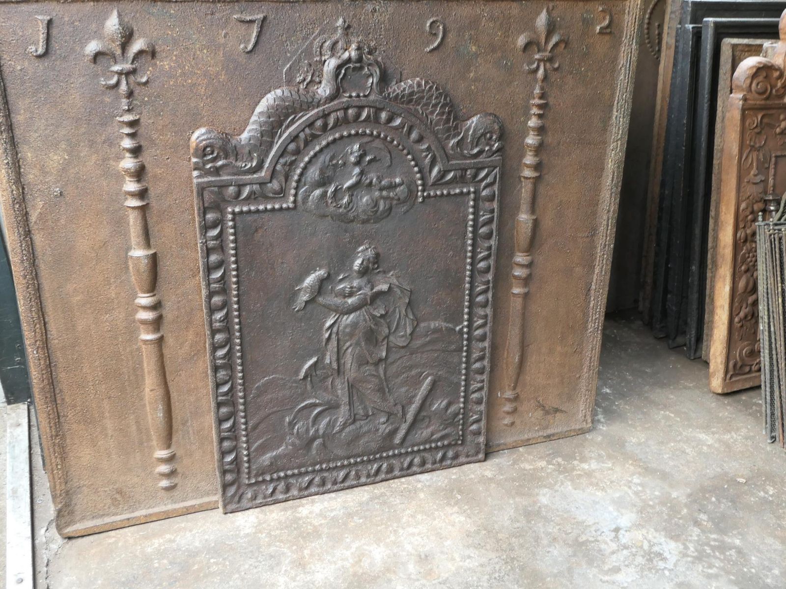 Antique Dutch Louis XV 'Rural Scene' Fireback / Backsplash, 18th Century photo 1088.0