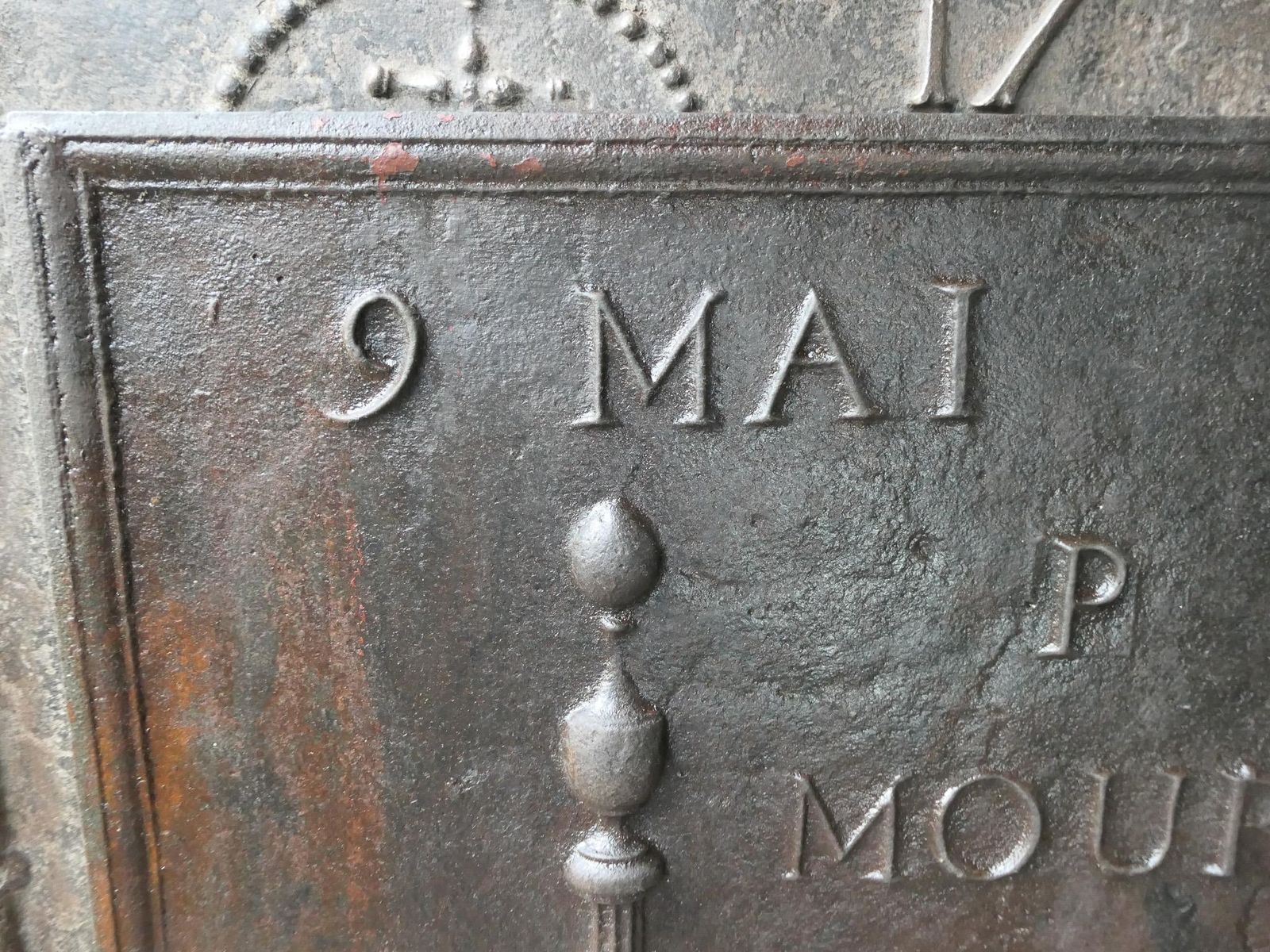Antique French Neoclassical 'Marriage' Fireback / Backsplash, 19th Century photo vinterior