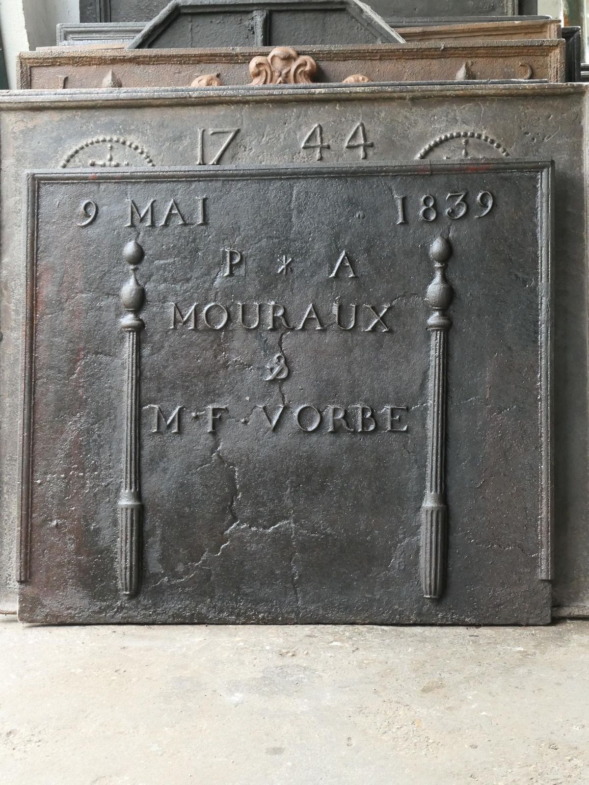 photo buy Antique French Neoclassical 'Marriage' Fireback / Backsplash, 19th Century