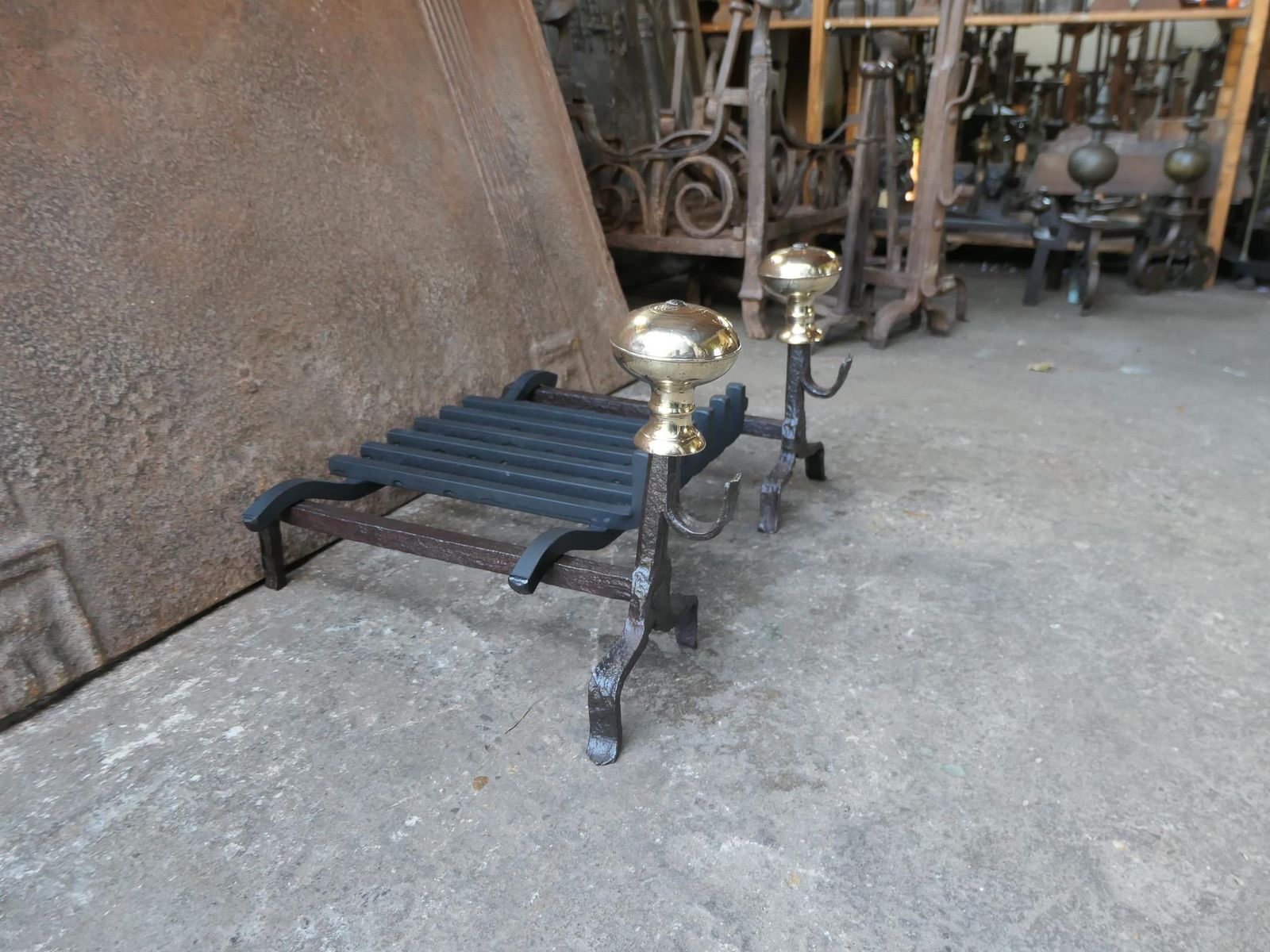 1088.0 French Louis XV Period Fireplace Grate Or Fire Basket, 18th Century photo