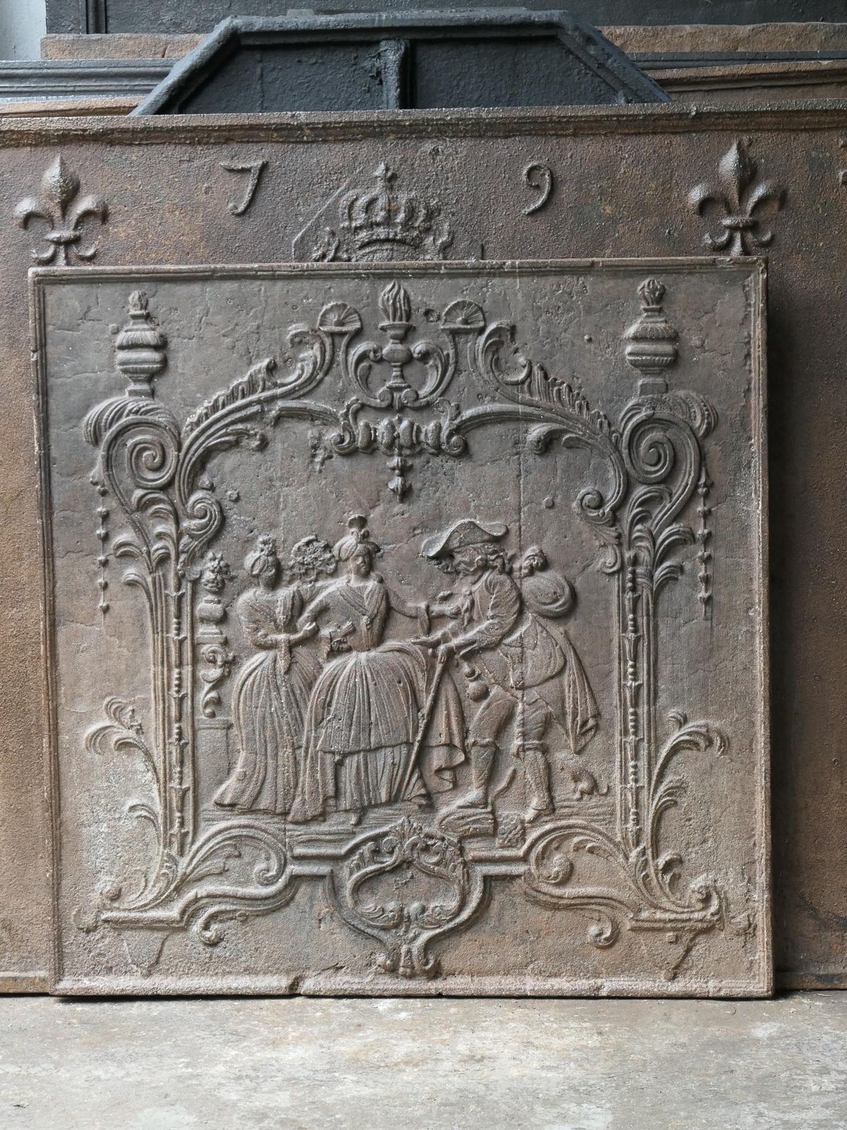 Antique French Louis XV Fireback / Backsplash, 18th Century photo for sale
