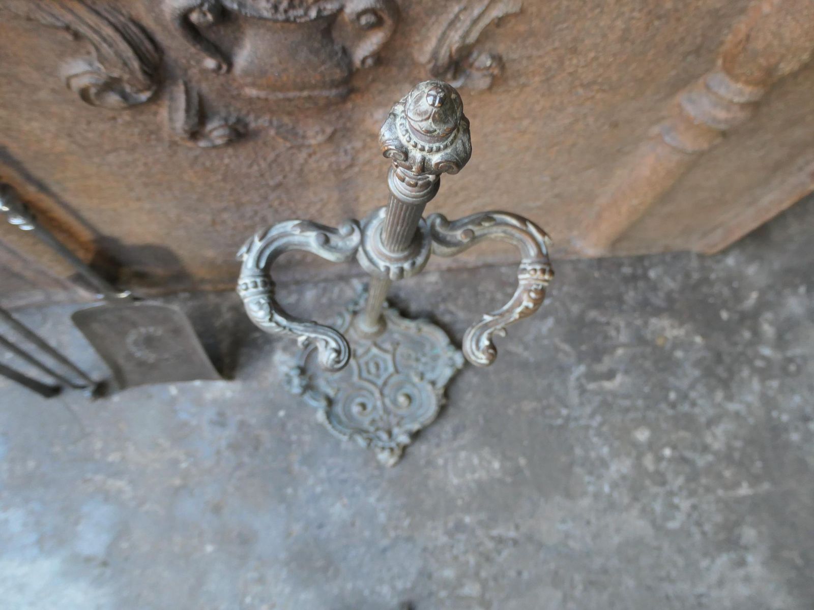 photo vintage Large 18/19th C. English Polished Steel Georgian Fire Companion Set
