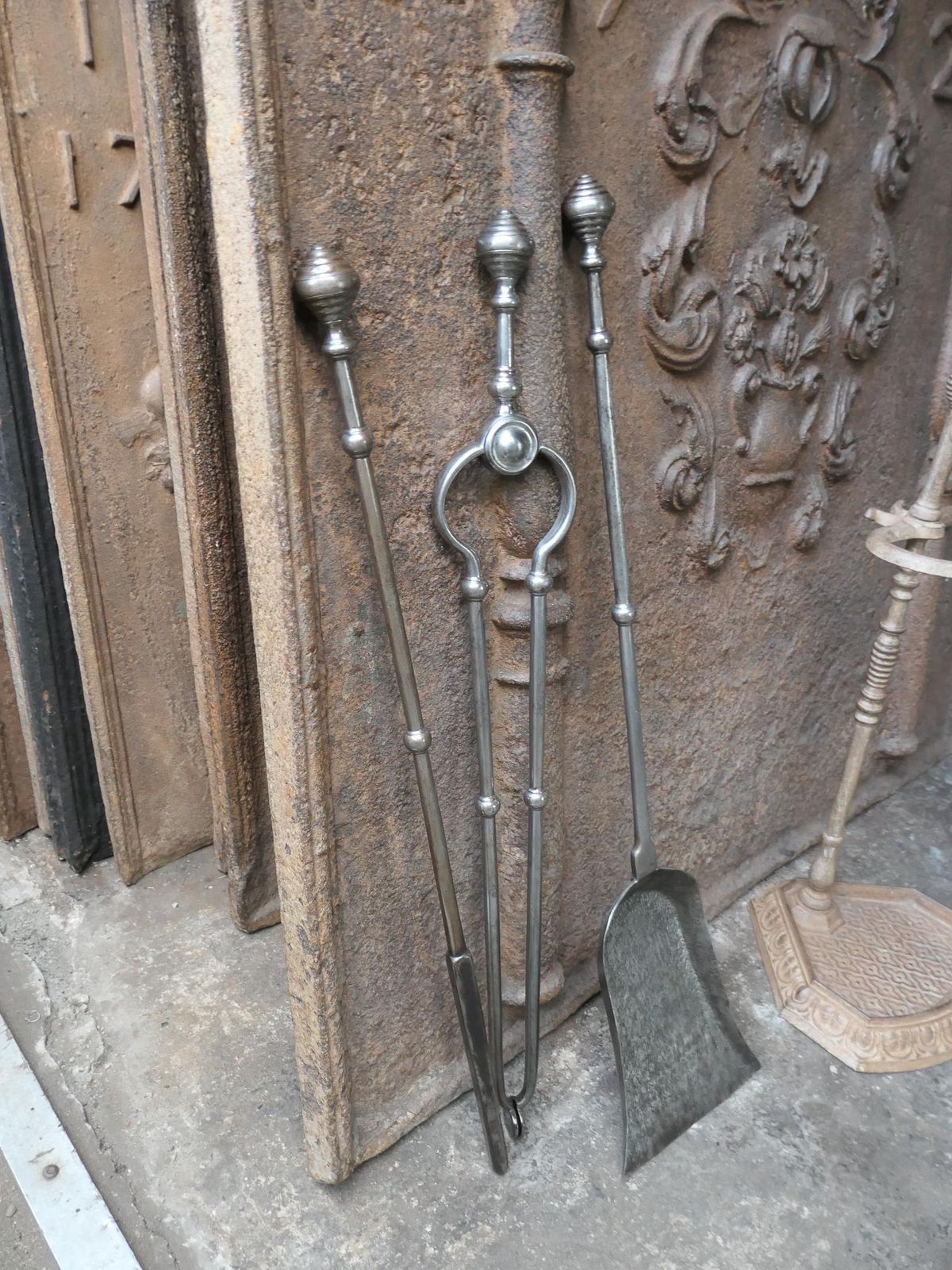 photo for sale English Polished Steel Georgian Fireside Companion Set, 18th   19th C