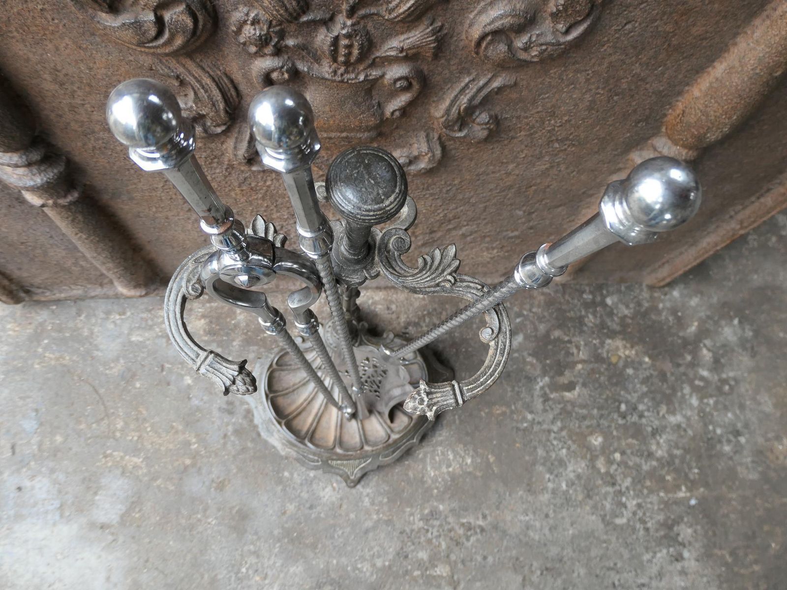 18th 19th C. English Georgian Polished Steel Fire Irons photo vinterior