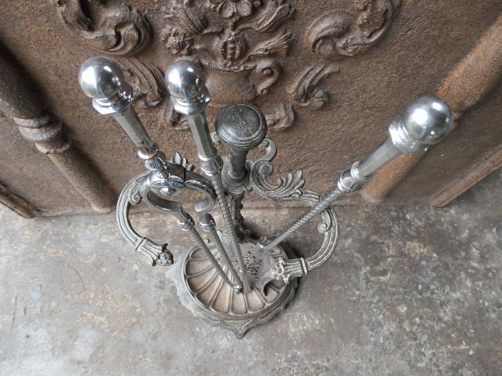 photo for sale 18th 19th C. English Georgian Polished Steel Fire Irons