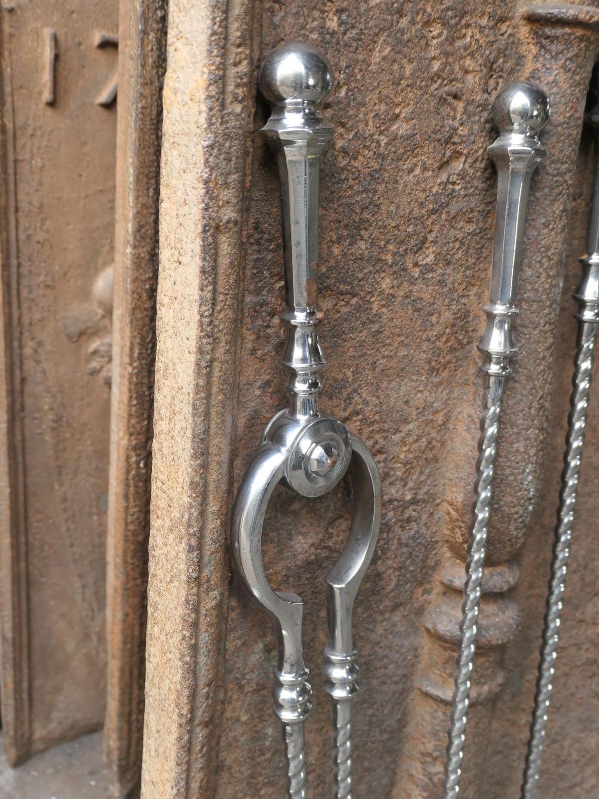 photo vinterior 18th 19th C. English Georgian Polished Steel Fire Irons