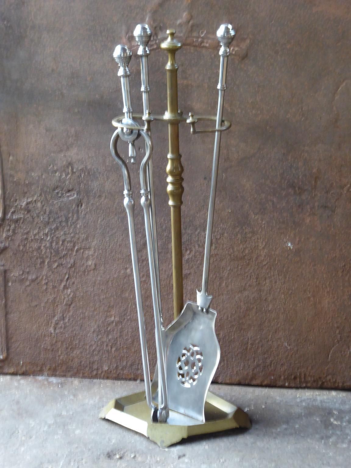 English Set Of Fireplace Tools, Victorian Companion Set, 19th Century photo Home Fixtures