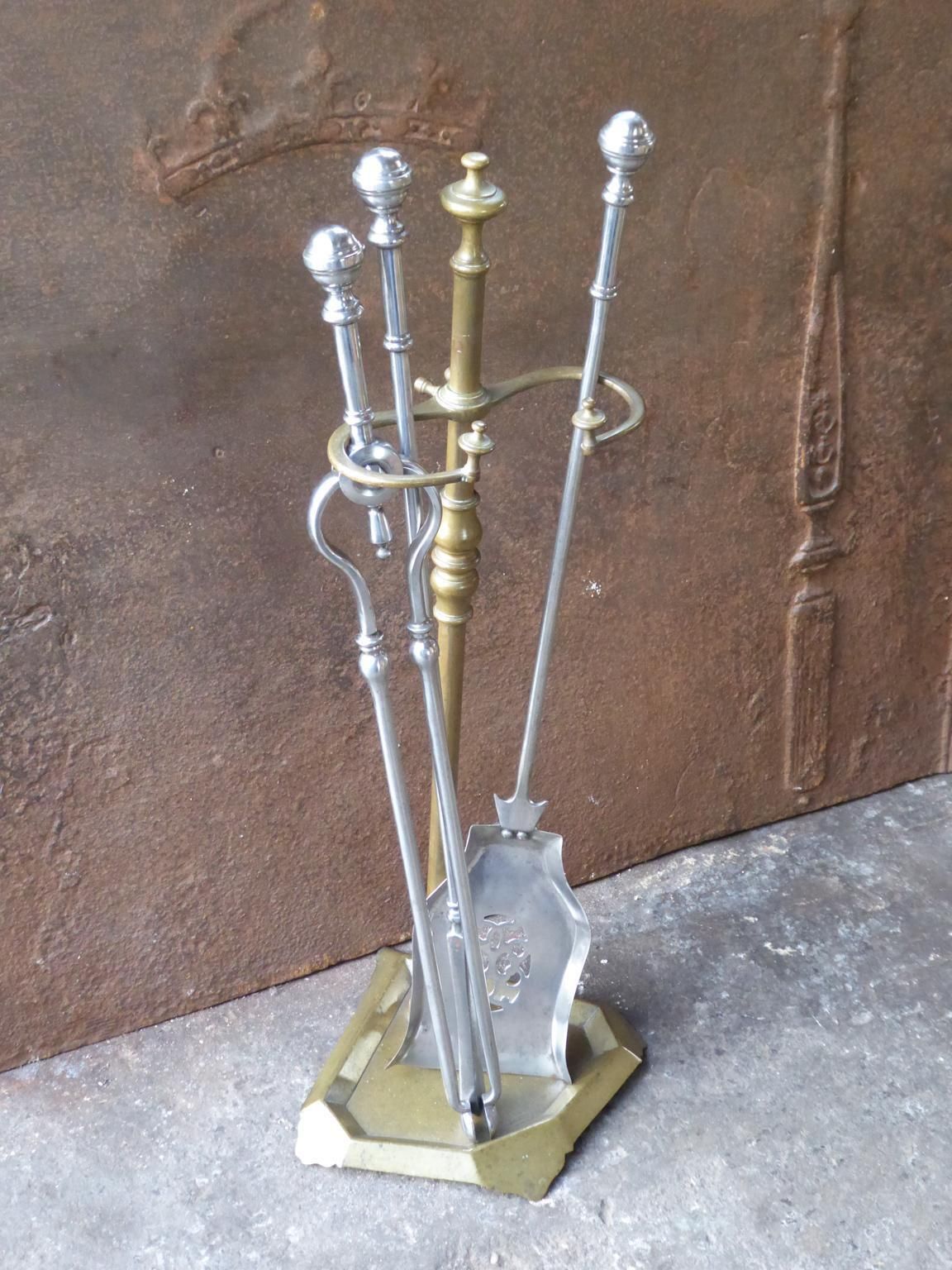 English Set Of Fireplace Tools, Victorian Companion Set, 19th Century photo vinterior