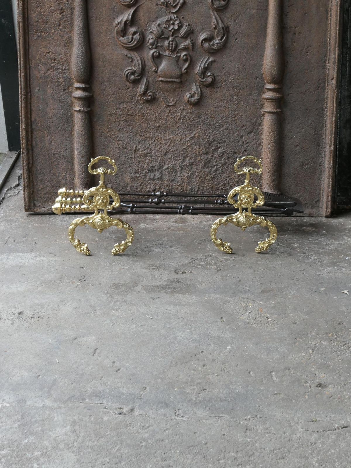 18th   19th C. English Georgian Fire Irons With Rests photo furniture