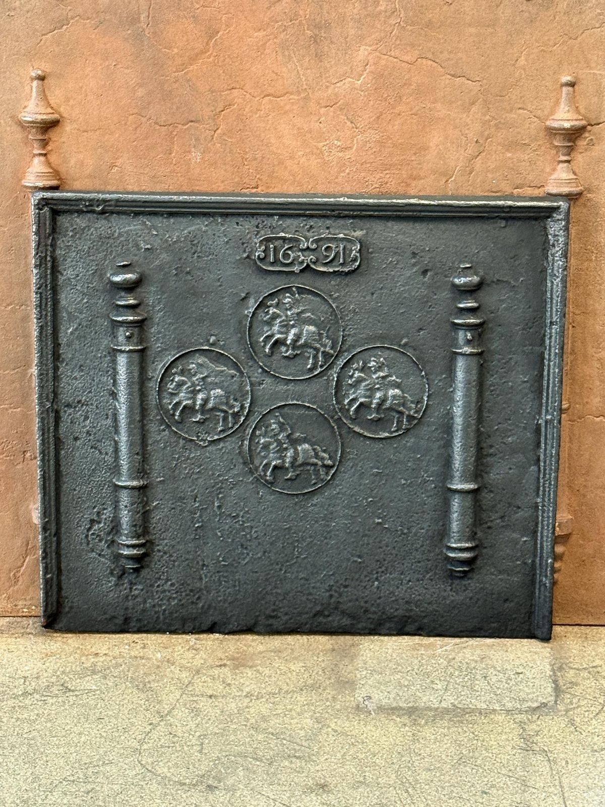French Louis XIV Period 'Horses' Fireback / Backsplash, 17th Century photo furniture