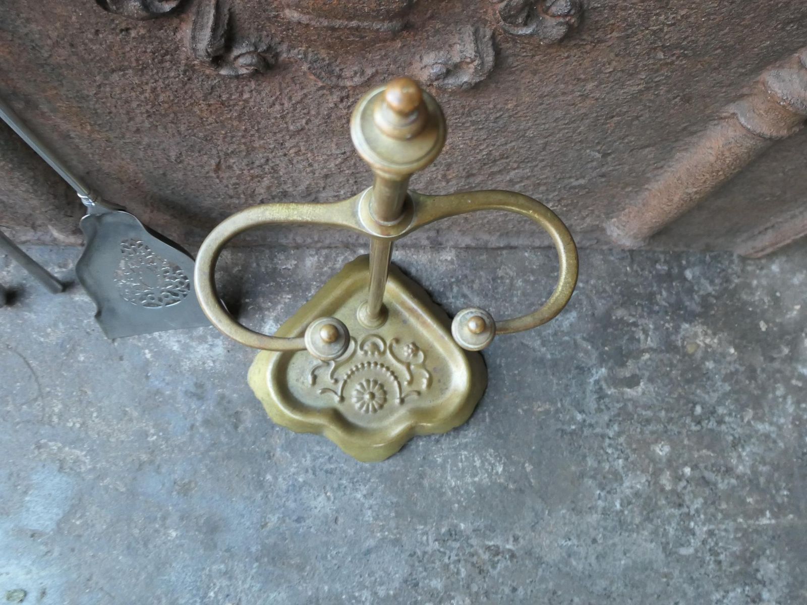 photo for sale English Brass An Polished Steel Georgian Fireplace Tool Set, 18th 19th C