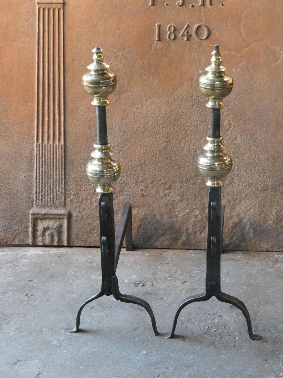 French Louis XIV Period Andirons Or Firedogs, 17th Century photo furniture