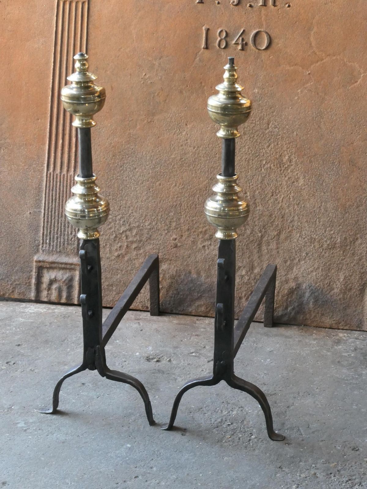 French Louis XIV Period Andirons Or Firedogs, 17th Century photo 1600.0