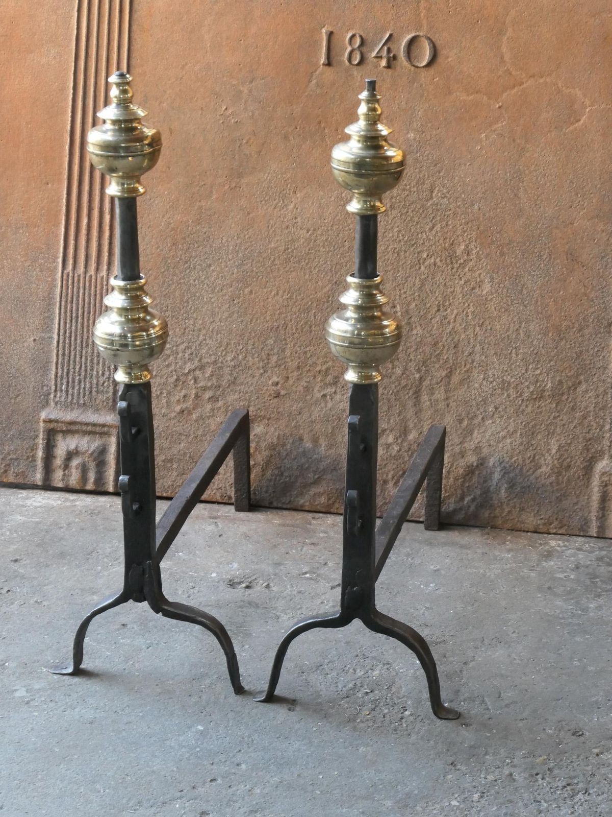 French Louis XIV Period Andirons Or Firedogs, 17th Century photo vinterior