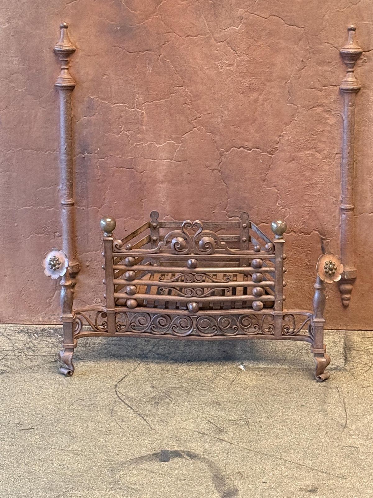 Art Nouveau Period 'Ringlever' Fireplace Log Grate, Early 20th Century photo furniture