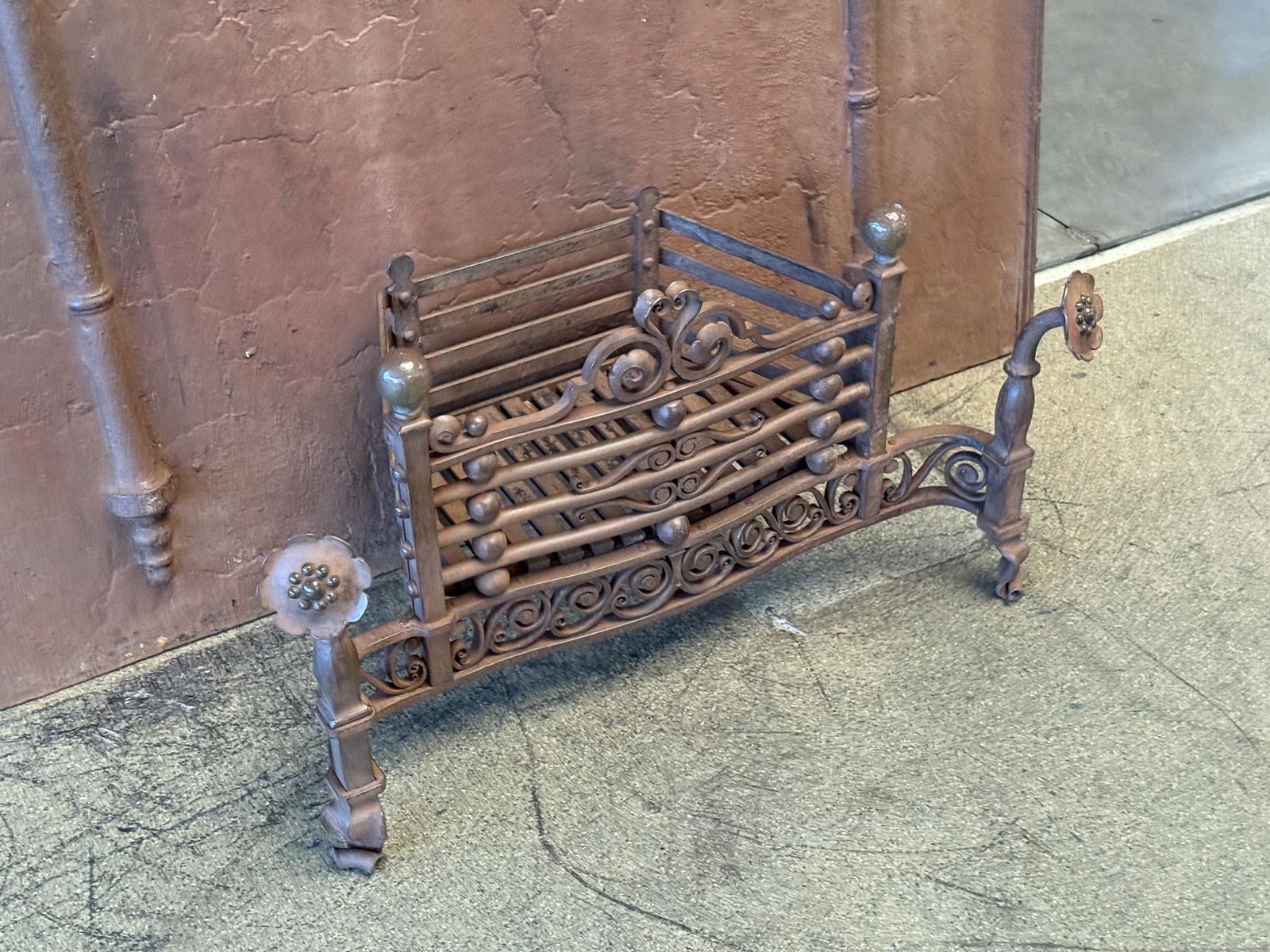 Art Nouveau Period 'Ringlever' Fireplace Log Grate, Early 20th Century photo buy
