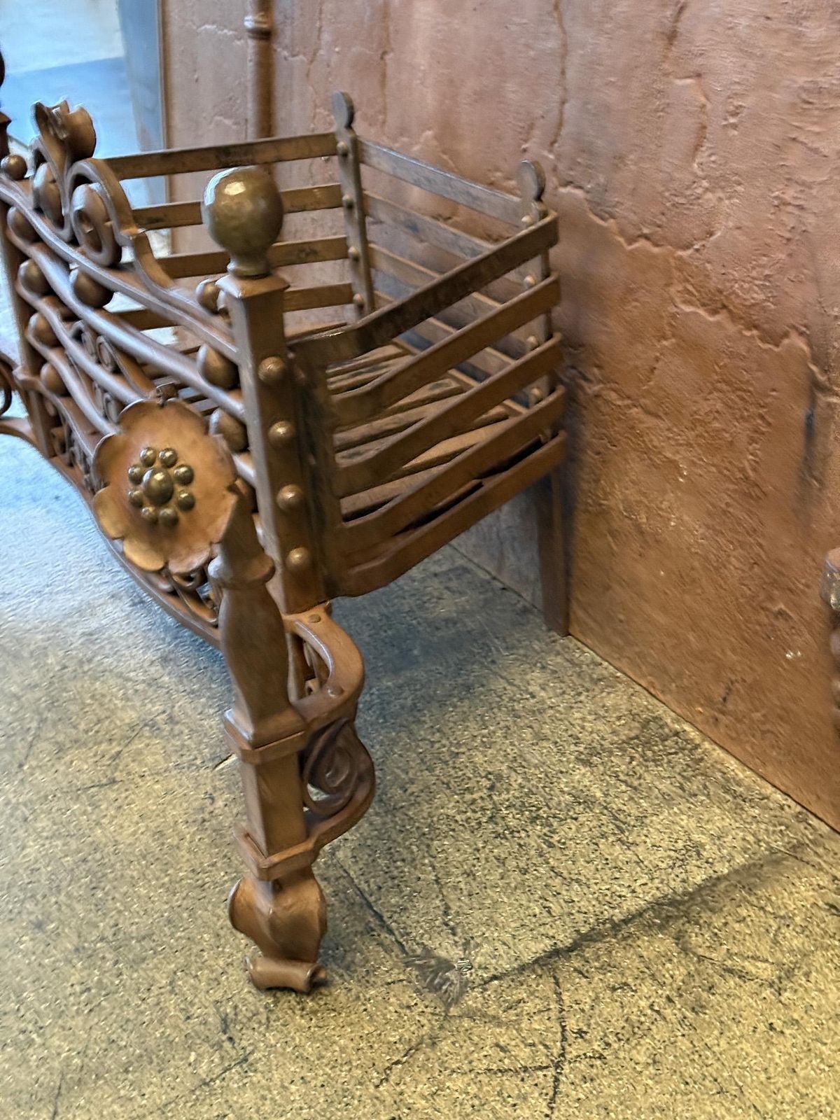 photo for sale Art Nouveau Period 'Ringlever' Fireplace Log Grate, Early 20th Century