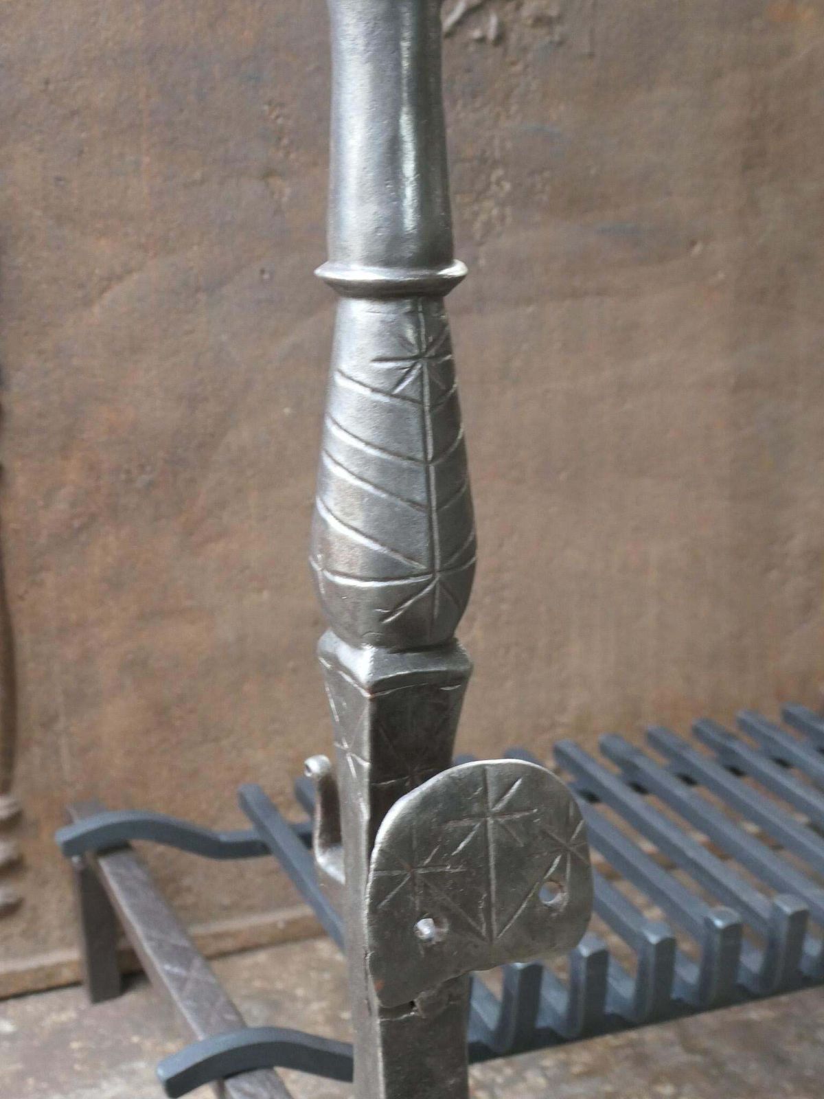 photo for sale Beautiful French Gothic Fireplace Grate Or Fire Basket, 17th Century