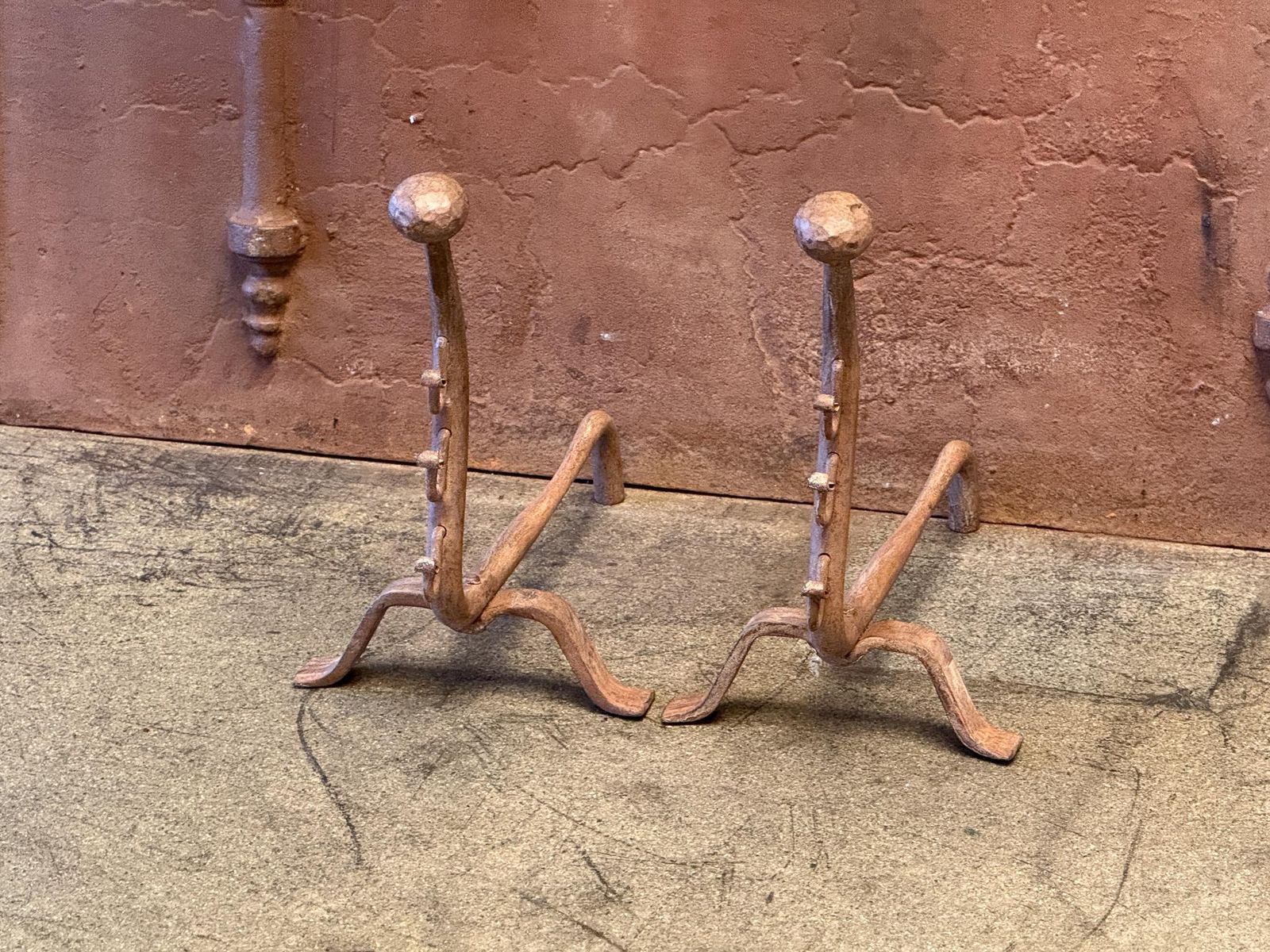 French Napoleon III Style Andirons Or Firedogs, 20th Century photo for sale