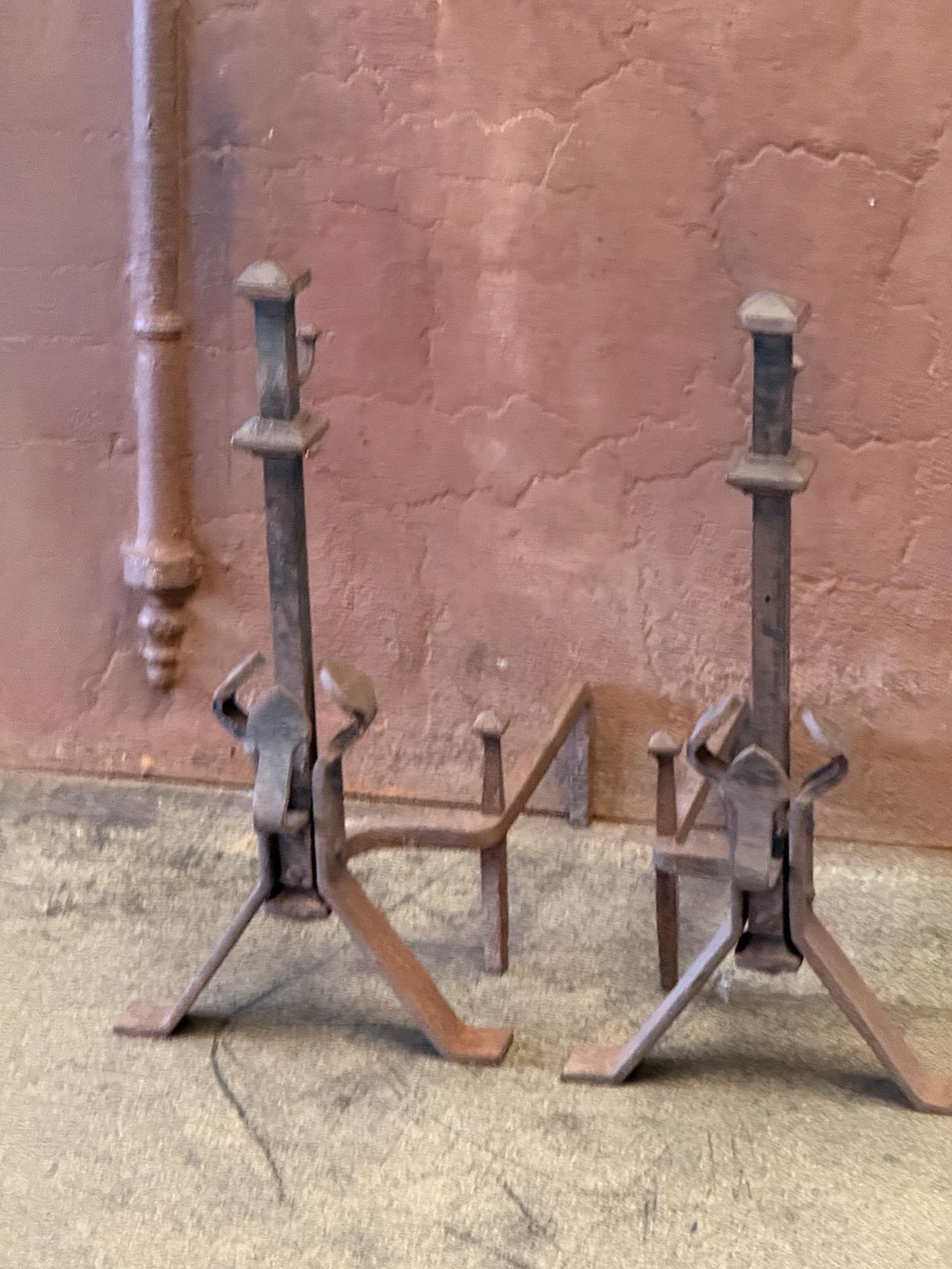 20th Century French Napoleon III Style Andirons Or Firedogs photo furniture