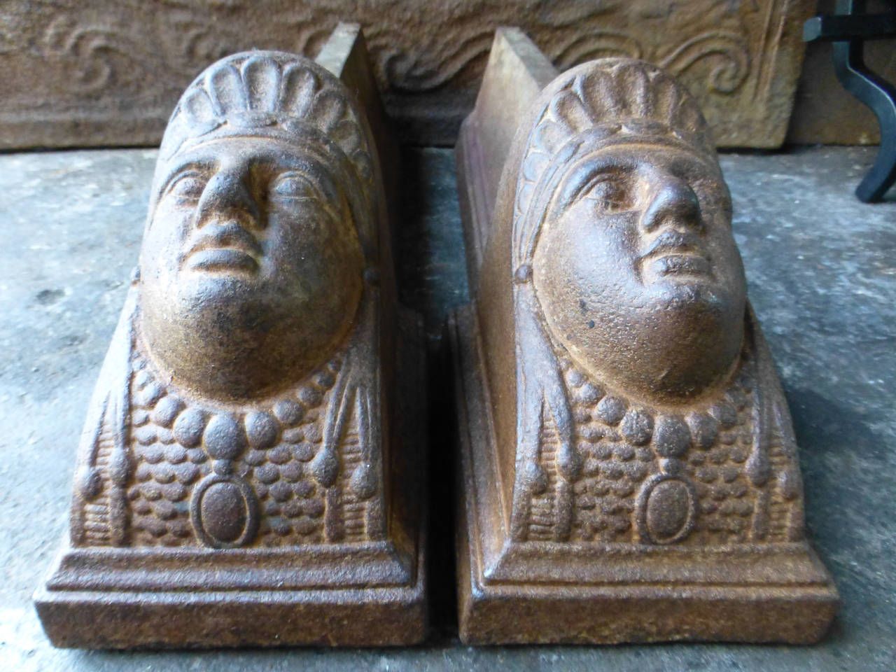 19th Century French Empire Andirons, Firedogs photo for sale