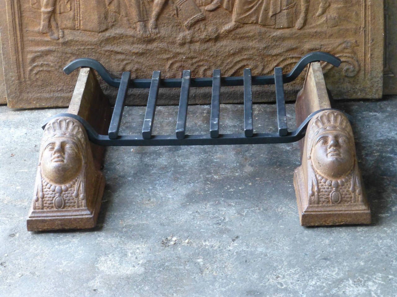 19th Century French Empire Andirons, Firedogs photo buy
