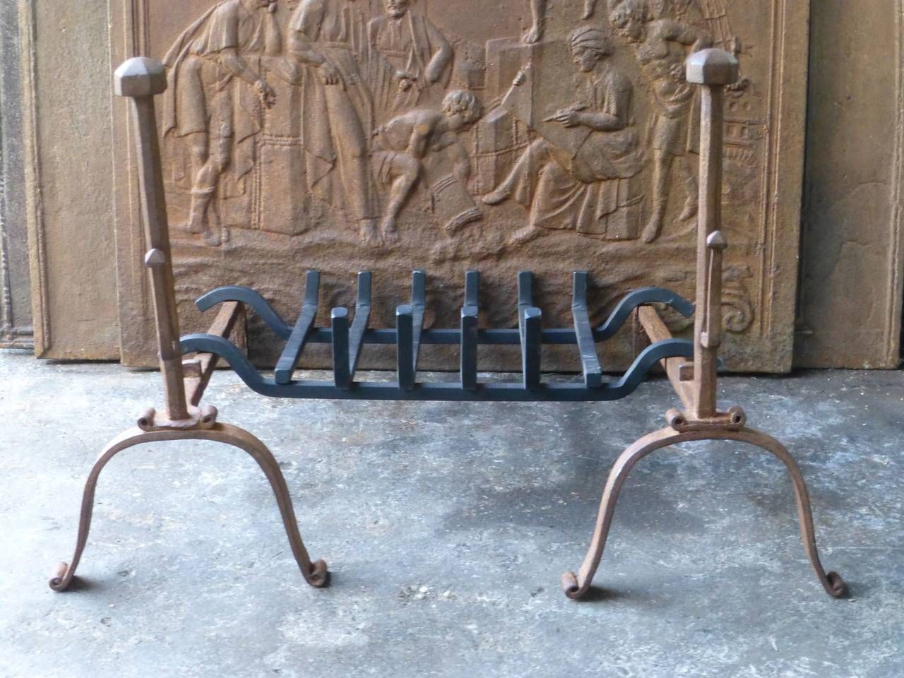 18th Century French Andirons, Firedogs photo vintage