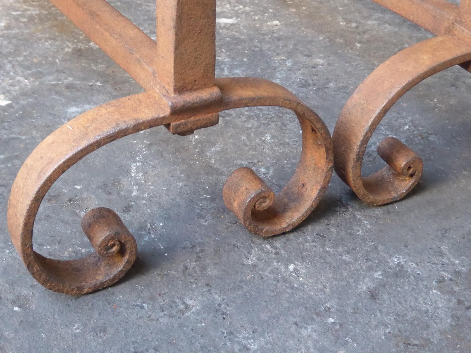 19th Century French Louis XV Andirons Or Firedogs photo vinterior